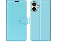 Lederhülle Karten Wallet Ledertasche Etui für Apple iPhone 17 in hellblau von Screenguard
