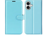 Lederhülle Karten Wallet Ledertasche Etui für Apple iPhone 17 in hellblau von Screenguard