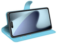 Lederhülle Karten Wallet Ledertasche Etui für Apple iPhone 17 in hellblau von Screenguard