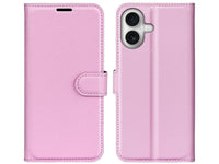 Lederhülle Karten Wallet Ledertasche Etui für Apple iPhone 17 in rosa von Screenguard