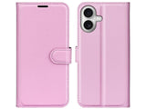 Lederhülle Karten Wallet Ledertasche Etui für Apple iPhone 17 in rosa von Screenguard