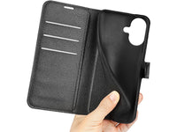 Lederhülle Karten Wallet Ledertasche Etui für Apple iPhone 17 in schwarz von Screenguard
