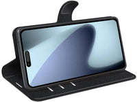 Lederhülle Karten Wallet Ledertasche Etui für Apple iPhone 17 in schwarz von Screenguard