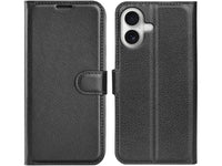 Lederhülle Karten Wallet Ledertasche Etui für Apple iPhone 17 in schwarz von Screenguard