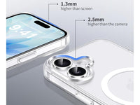 Das Magnetic MagSafe Clear Case von Screenguard schützt Ihr Apple iPhone 17 effektiv vor Schäden bei Sturz oder Stoss. Erhöhter Rahmen rund um das Display und Kamera gegen Kratzer und Dellen. Transparenter Schutz mit Magnetring. Zum Wireless Aufladen mit MagSafe kompatiblen Zubehör.