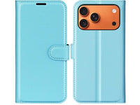 Lederhülle Karten Wallet Ledertasche Etui für Apple iPhone 17 Pro in hellblau von Screenguard