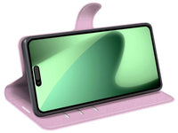 Lederhülle Karten Wallet Ledertasche Etui für Apple iPhone 17 Pro in rosa von Screenguard