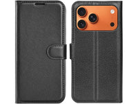 Lederhülle Karten Wallet Ledertasche Etui für Apple iPhone 17 Pro in schwarz von Screenguard