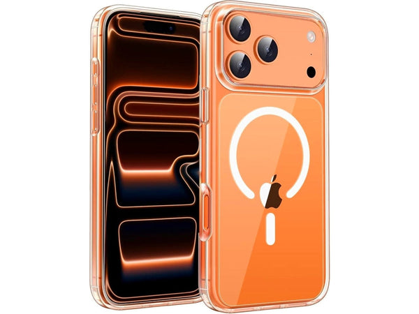Das Magnetic MagSafe Clear Case von Screenguard schützt Ihr Apple iPhone 17 Pro effektiv vor Schäden bei Sturz oder Stoss. Erhöhter Rahmen rund um das Display und Kamera gegen Kratzer und Dellen. Transparenter Schutz mit Magnetring. Zum Wireless Aufladen mit MagSafe kompatiblen Zubehör.