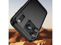Flexible Handy Schutzhülle mit gebürster Carbon Textur auf der Rückseite für zum Schutz des Apple iPhone 17 Pro Max  Display und Gehäuse Case in schwarz von Screenguard