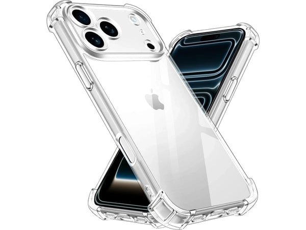 Hoch transparenter TPU Gummi Schutz Handy Hülle Clear Case klar mit verstärkten Schutzecken Bumper für das Apple iPhone 17 Pro Max Display und Gehäuse in transparent von Screenguard