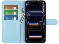 Lederhülle Portemonnaie Karten Ledertasche für Apple iPhone 17 Pro Max in hellblau von Screenguard