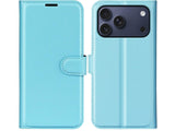 Lederhülle Karten Wallet Ledertasche Etui für Apple iPhone 17 Pro Max in hellblau von Screenguard