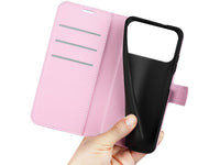 Lederhülle Karten Wallet Ledertasche Etui für Apple iPhone 17 Pro Max in rosa von Screenguard