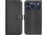 Lederhülle Karten Wallet Ledertasche Etui für Apple iPhone 17 Pro Max in schwarz von Screenguard