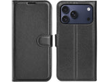 Lederhülle Karten Wallet Ledertasche Etui für Apple iPhone 17 Pro Max in schwarz von Screenguard