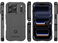 Widerstandsfähige, stabile Outdoor Sport Hülle für das Apple iPhone 17 Pro Max für Handwerker, Baustelle, Business, äusserst stabil mit erhöhten Rändern und Kanten in schwarz von Screenguard