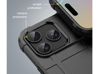 Widerstandsfähige, stabile Outdoor Sport Hülle für das Apple iPhone 17 Pro Max für Handwerker, Baustelle, Business, äusserst stabil mit erhöhten Rändern und Kanten in schwarz von Screenguard