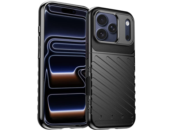 Moderne Design Hülle Cover für das Apple iPhone 17 Pro Max mit Stripes zum Schutz von Kratzern, Dellen, Display aus TPU Gummi in schwarz von Screenguard