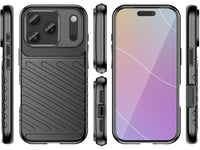 Moderne Design Hülle Cover für das Apple iPhone 17 Pro Max mit Stripes zum Schutz von Kratzern, Dellen, Display aus TPU Gummi in schwarz von Screenguard
