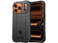 Widerstandsfähige, stabile Outdoor Sport Hülle für das Apple iPhone 17 Pro für Handwerker, Baustelle, Business, äusserst stabil mit erhöhten Rändern und Kanten in schwarz von Screenguard