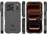 Widerstandsfähige, stabile Outdoor Sport Hülle für das Apple iPhone 17 Pro für Handwerker, Baustelle, Business, äusserst stabil mit erhöhten Rändern und Kanten in schwarz von Screenguard