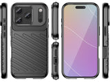 Moderne Design Hülle Cover für das Apple iPhone 17 Pro mit Stripes zum Schutz von Kratzern, Dellen, Display aus TPU Gummi in schwarz von Screenguard