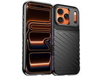 Moderne Design Hülle Cover für das Apple iPhone 17 Pro mit Stripes zum Schutz von Kratzern, Dellen, Display aus TPU Gummi in schwarz von Screenguard