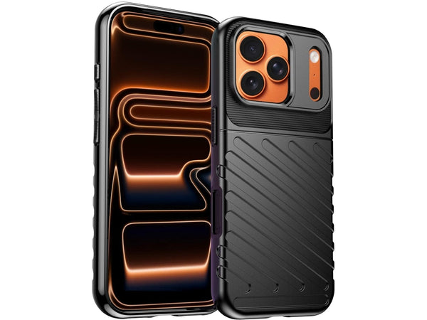 Moderne Design Hülle Cover für das Apple iPhone 17 Pro mit Stripes zum Schutz von Kratzern, Dellen, Display aus TPU Gummi in schwarz von Screenguard