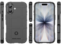 Widerstandsfähige, stabile Outdoor Sport Hülle für das Apple iPhone 17 für Handwerker, Baustelle, Business, äusserst stabil mit erhöhten Rändern und Kanten in schwarz von Screenguard