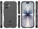 Widerstandsfähige, stabile Outdoor Sport Hülle für das Apple iPhone 17 für Handwerker, Baustelle, Business, äusserst stabil mit erhöhten Rändern und Kanten in schwarz von Screenguard