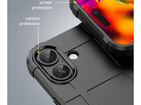 Widerstandsfähige, stabile Outdoor Sport Hülle für das Apple iPhone 17 für Handwerker, Baustelle, Business, äusserst stabil mit erhöhten Rändern und Kanten in schwarz von Screenguard
