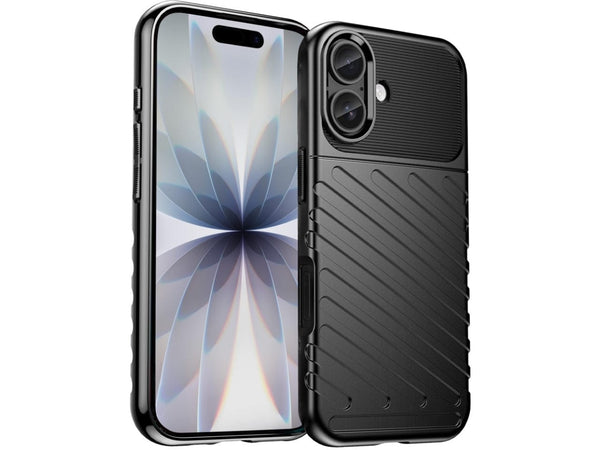 Moderne Design Hülle Cover für das Apple iPhone 17 mit Stripes zum Schutz von Kratzern, Dellen, Display aus TPU Gummi in schwarz von Screenguard