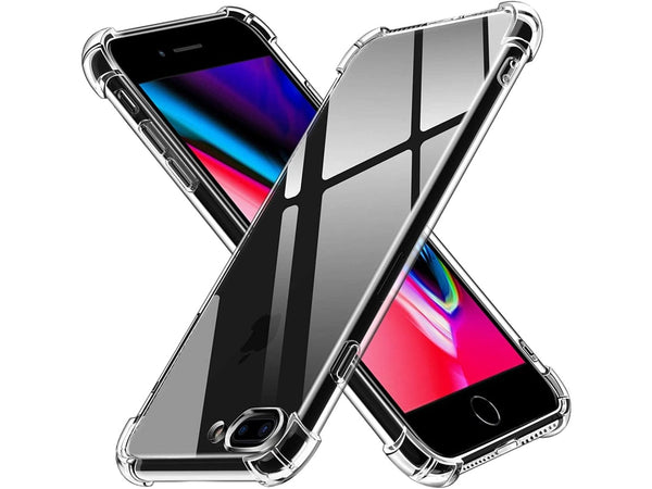 Hoch transparenter TPU Gummi Schutz Handy Hülle Clear Case klar mit verstärkten Schutzecken Bumper für das Apple iPhone 7 Plus Display und Gehäuse in transparent von Screenguard