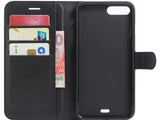 Lederhülle Karten Wallet Ledertasche Etui für Apple iPhone 7 Plus in schwarz von Screenguard