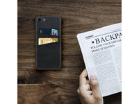 CardCaddy Leder Backcase mit Kartenfächern für Apple iPhone 8 Plus in schwarz von Screenguard