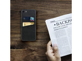 CardCaddy Leder Backcase mit Kartenfächern für Apple iPhone 8 Plus in schwarz von Screenguard