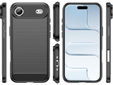 Flexible Handy Schutzhülle mit gebürster Carbon Textur auf der Rückseite für zum Schutz des Apple iPhone Air  Display und Gehäuse Case in schwarz von Screenguard