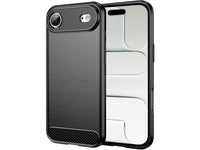 Flexible Handy Schutzhülle mit gebürster Carbon Textur auf der Rückseite für zum Schutz des Apple iPhone Air  Display und Gehäuse Case in schwarz von Screenguard