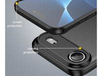 Flexible Handy Schutzhülle mit gebürster Carbon Textur auf der Rückseite für zum Schutz des Apple iPhone Air  Display und Gehäuse Case in schwarz von Screenguard