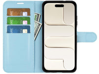Lederhülle Portemonnaie Karten Ledertasche für Apple iPhone Air in hellblau von Screenguard