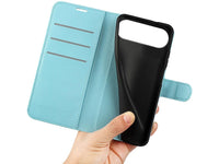 Lederhülle Karten Wallet Ledertasche Etui für Apple iPhone Air in hellblau von Screenguard