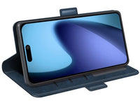 Veganes Flip Case Leder Etui Hülle mit Karten Fächer und Sichtfenster für Apple iPhone Air in dunkelblau von Screenguard