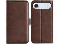 Veganes Flip Case Leder Etui Hülle mit Karten Fächer und Sichtfenster für Apple iPhone Air in mokka von Screenguard