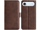 Veganes Flip Case Leder Etui Hülle mit Karten Fächer und Sichtfenster für Apple iPhone Air in mokka von Screenguard