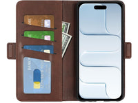 Veganes Flip Case Leder Etui Hülle mit Karten Fächer und Sichtfenster für Apple iPhone Air in mokka von Screenguard