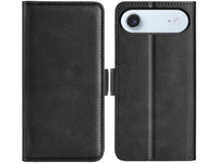 Veganes Flip Case Leder Etui Hülle mit Karten Fächer und Sichtfenster für Apple iPhone Air in schwarz von Screenguard
