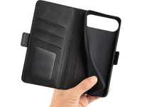 Veganes Flip Case Leder Etui Hülle mit Karten Fächer und Sichtfenster für Apple iPhone Air in schwarz von Screenguard