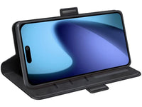 Veganes Flip Case Leder Etui Hülle mit Karten Fächer und Sichtfenster für Apple iPhone Air in schwarz von Screenguard