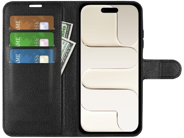Lederhülle Portemonnaie Karten Ledertasche für Apple iPhone Air in schwarz von Screenguard